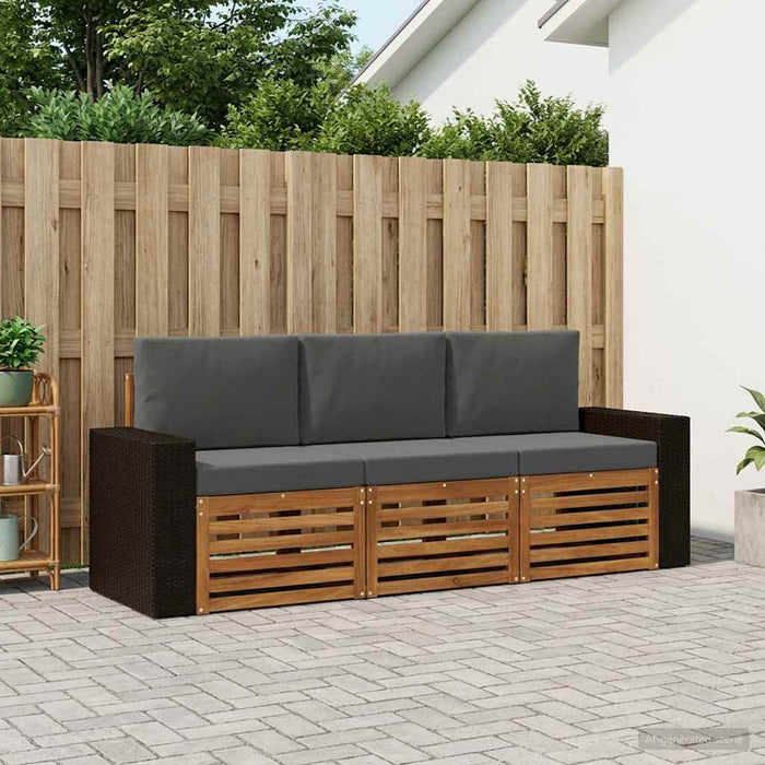 Seturi de canapele cu pernă 3 pcs Lemn Solid de Acacia WALTI