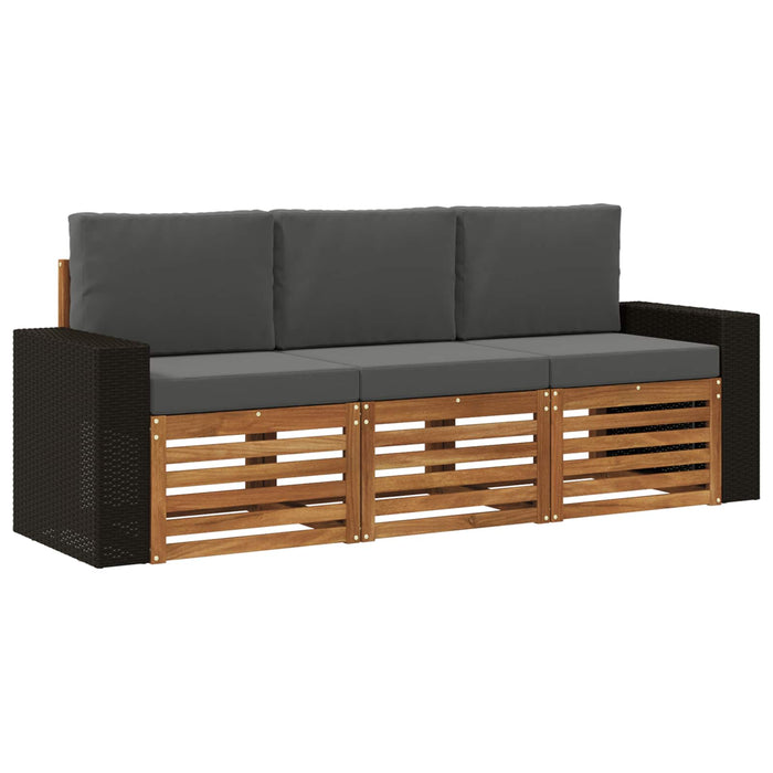 Seturi de canapele cu pernă 3 pcs Lemn Solid de Acacia WALTI