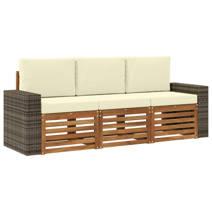 Seturi de canapele cu pernă 3 pcs Lemn Solid de Acacia WALTI