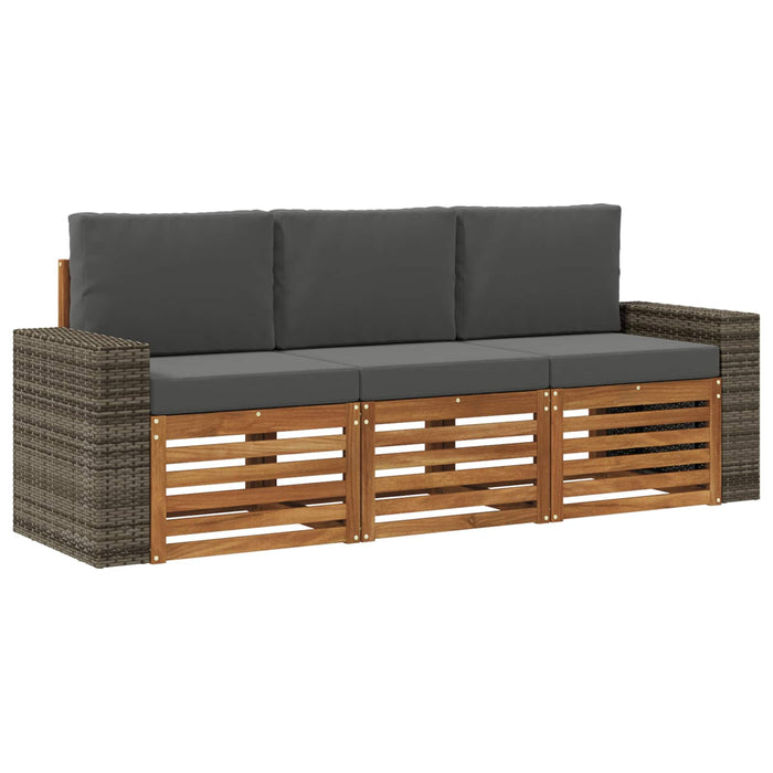 Seturi de canapele cu pernă 3 pcs Lemn Solid de Acacia WALTI