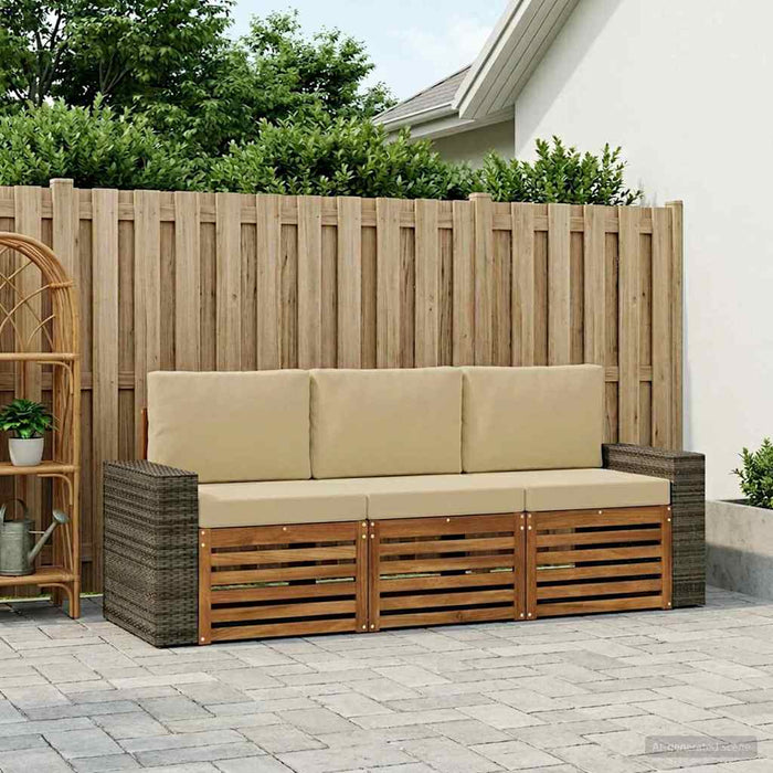 Seturi de canapele cu pernă 3 pcs Lemn Solid de Acacia WALTI
