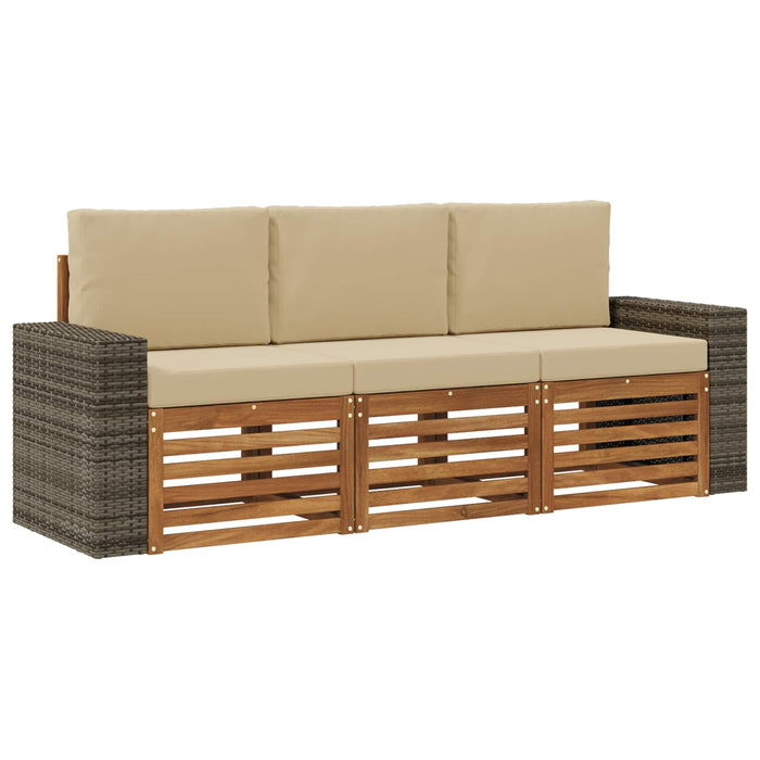 Seturi de canapele cu pernă 3 pcs Lemn Solid de Acacia WALTI