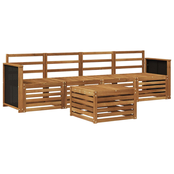 Set de canapele de exterior 5 pcs natural Lemn Solid de Acacia WALTI