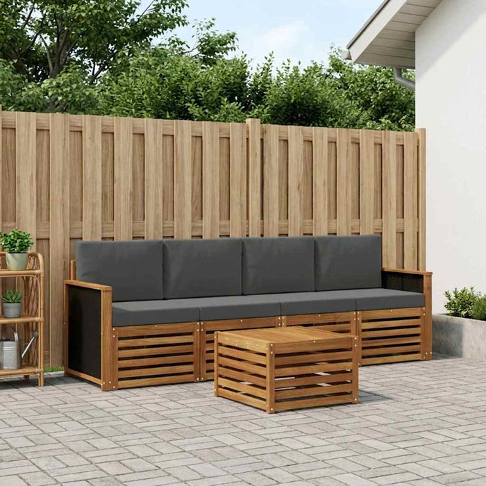 Set de canapele de exterior cu pernă 5 pcs Natural și Antracit WALTI