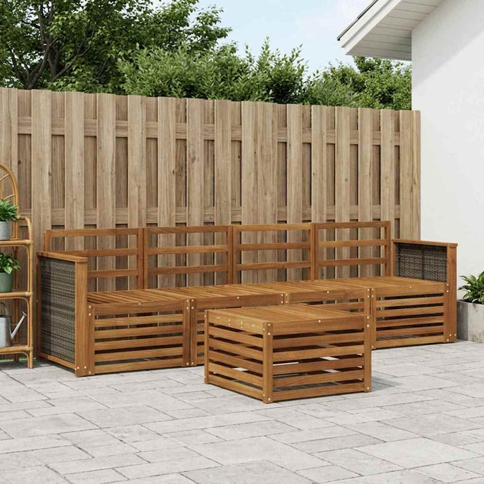 Set de canapele de exterior 5 pcs natural Lemn Solid de Acacia WALTI
