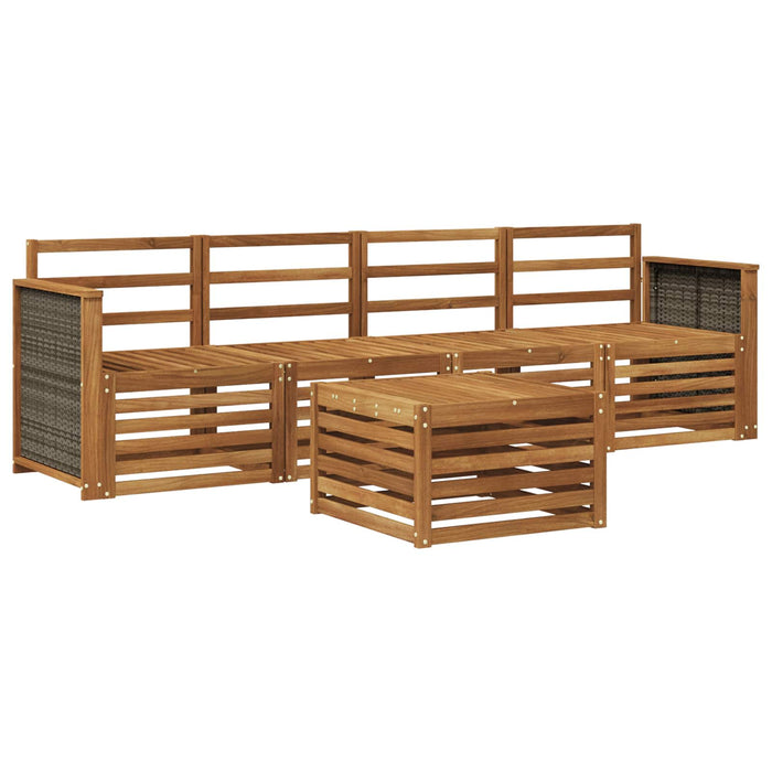 Set de canapele de exterior 5 pcs natural Lemn Solid de Acacia WALTI