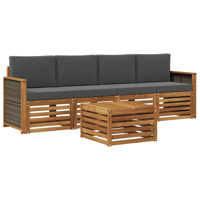 Set de canapele de exterior cu pernă 5 pcs Natural și Antracit WALTI