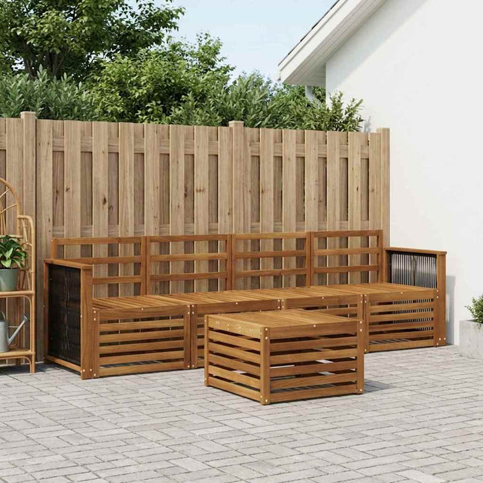 Set de canapele de exterior 5 pcs natural Lemn Solid de Acacia WALTI