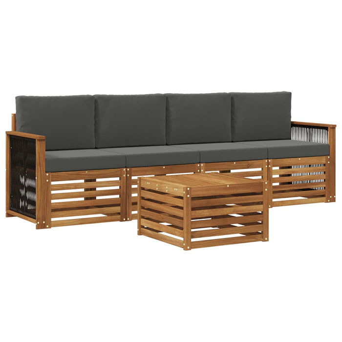 Set de canapele de exterior cu pernă 5 pcs Natural și Antracit WALTI