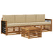 Set de canapele de exterior cu pernă 5 pcs Natural și Bej - WALTI WALTI