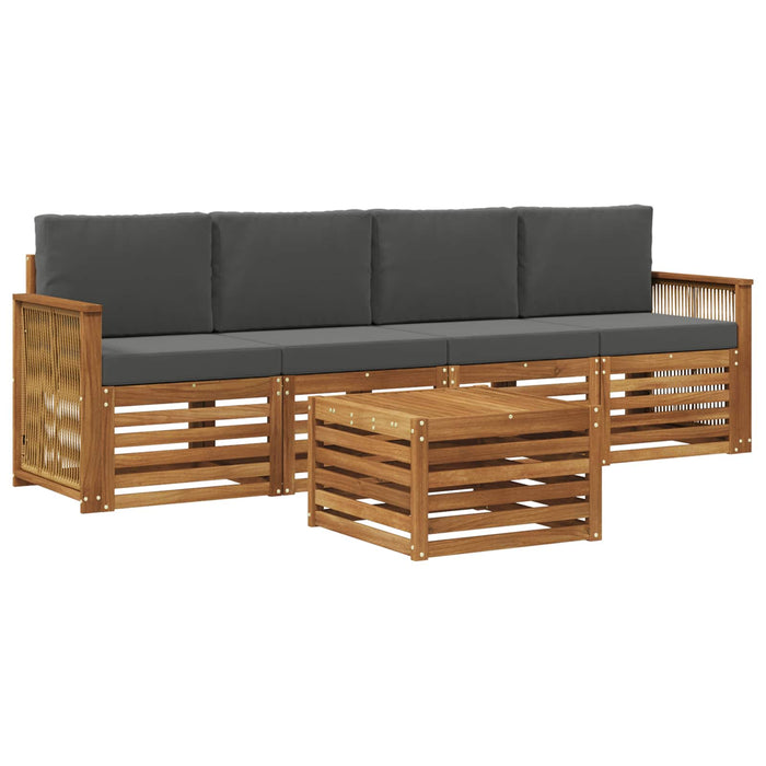 Set de canapele de exterior cu pernă 5 pcs Natural și Antracit WALTI
