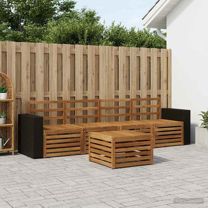 Set de canapele de exterior 5 pcs natural Lemn Solid de Acacia WALTI