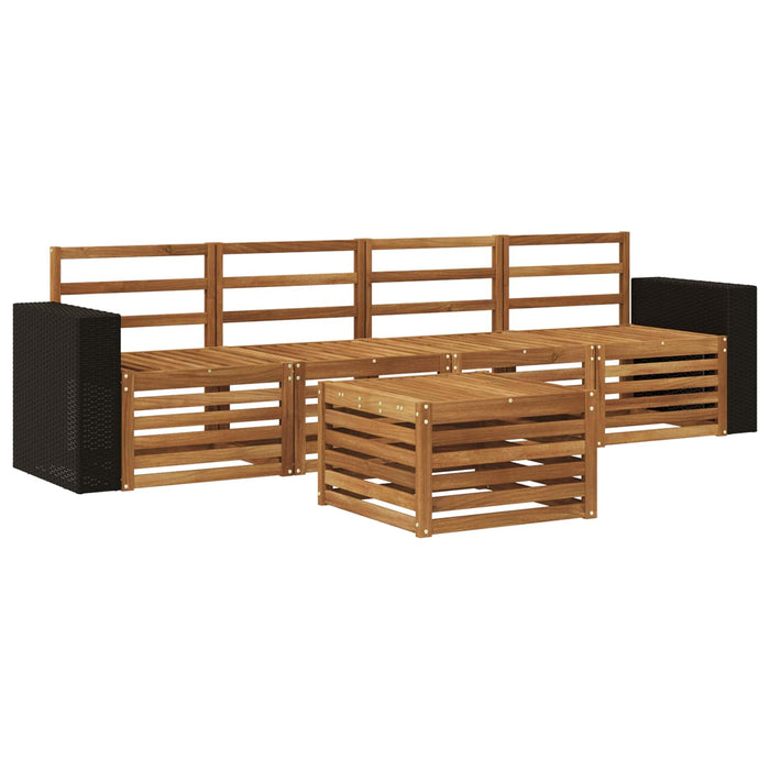 Set de canapele de exterior 5 pcs natural Lemn Solid de Acacia WALTI