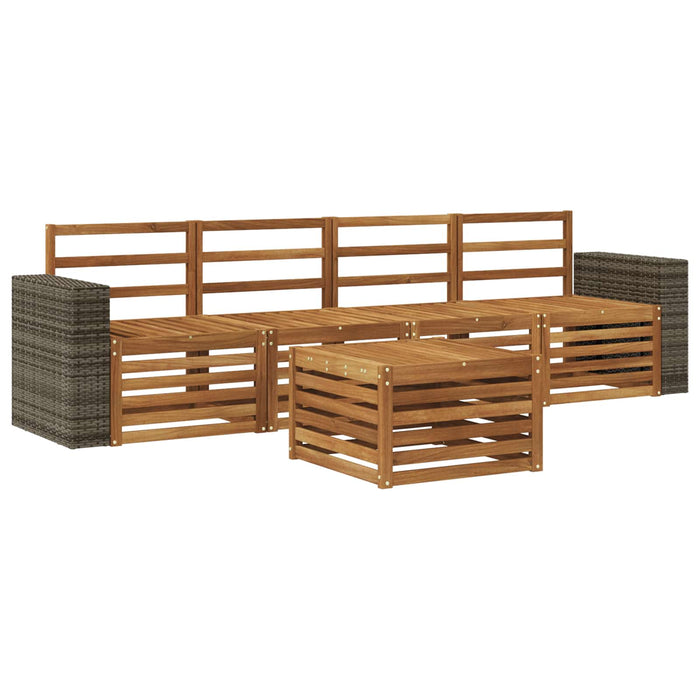 Set de canapele de exterior 5 pcs natural Lemn Solid de Acacia WALTI