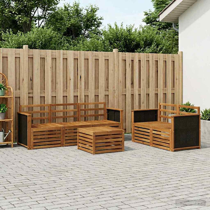 Seturi de canapele 6 pcs Lemn Solid de Acacia WALTI