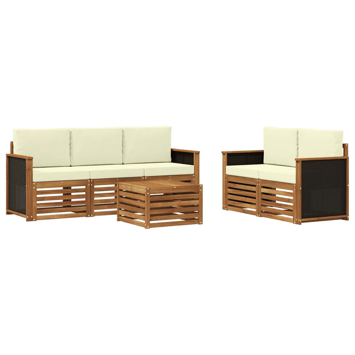 Seturi de canapele cu pernă 6 pcs Lemn Solid de Acacia WALTI