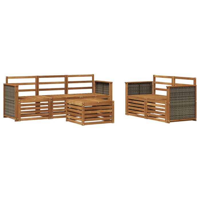 Seturi de canapele 6 pcs Lemn Solid de Acacia WALTI