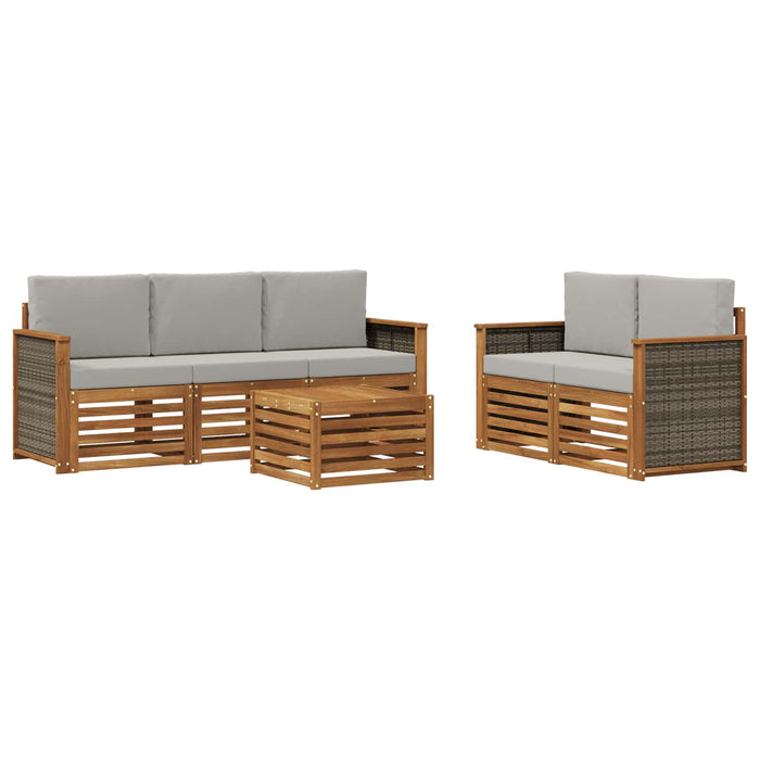 Seturi de canapele cu pernă 6 pcs Lemn Solid de Acacia WALTI