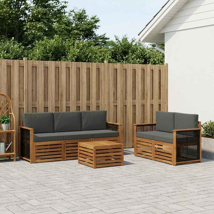 Seturi de canapele cu pernă 6 pcs Lemn Solid de Acacia WALTI