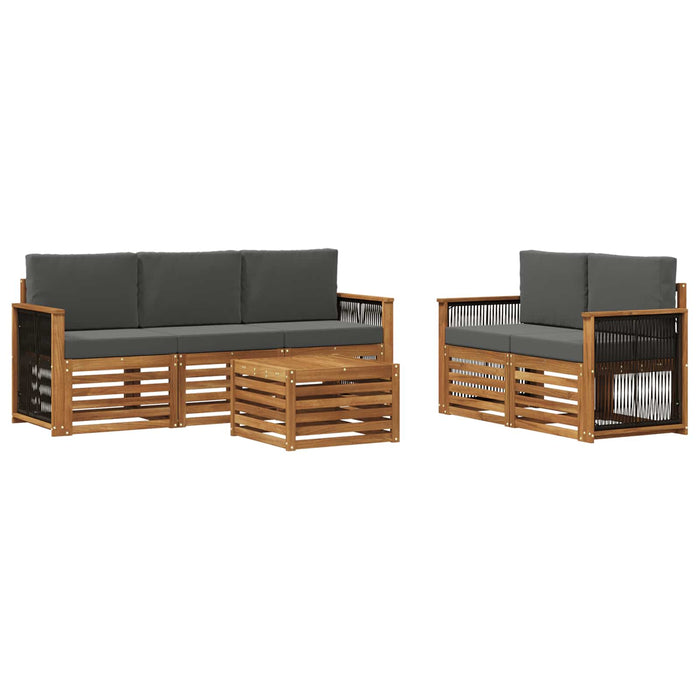 Seturi de canapele cu pernă 6 pcs Lemn Solid de Acacia WALTI