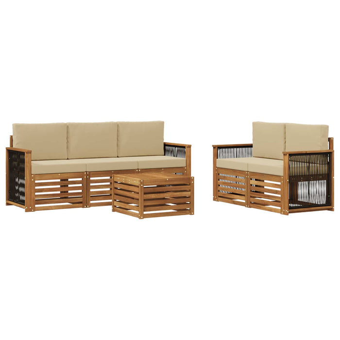 Seturi de canapele cu pernă 6 pcs Lemn Solid de Acacia WALTI