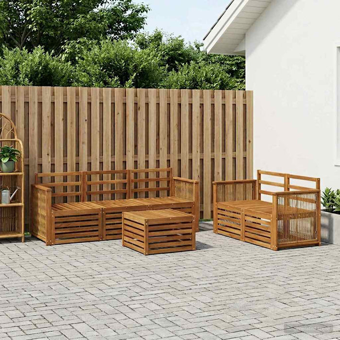 Seturi de canapele 6 pcs Lemn Solid de Acacia WALTI