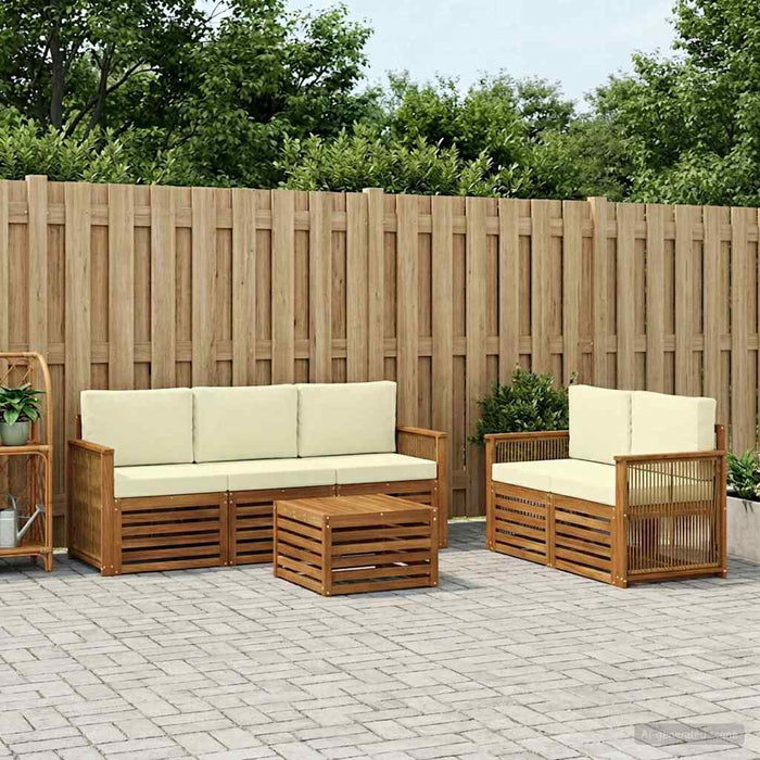 Seturi de canapele cu pernă 6 pcs Lemn Solid de Acacia WALTI