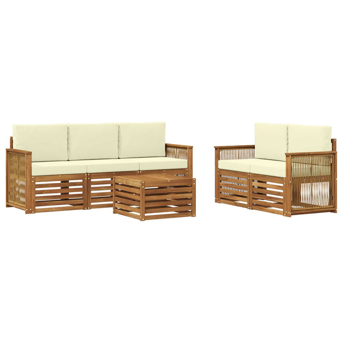 Seturi de canapele cu pernă 6 pcs Lemn Solid de Acacia WALTI