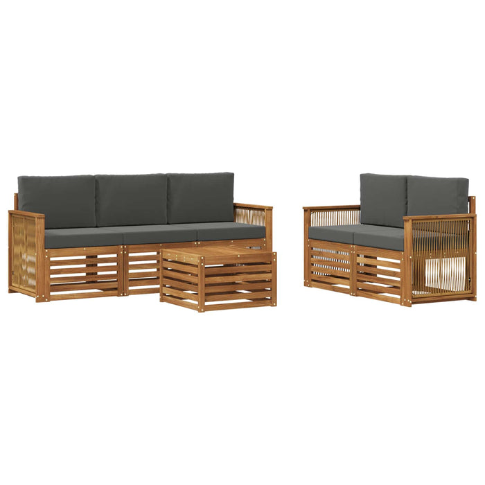 Seturi de canapele cu pernă 6 pcs Lemn Solid de Acacia WALTI