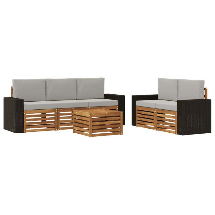 Seturi de canapele cu pernă 6 pcs Lemn Solid de Acacia WALTI