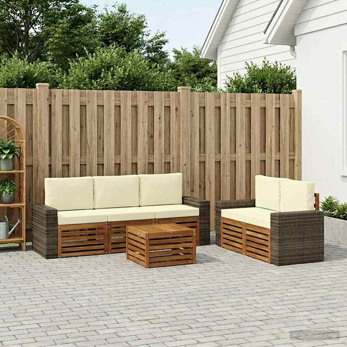 Seturi de canapele cu pernă 6 pcs Lemn Solid de Acacia WALTI