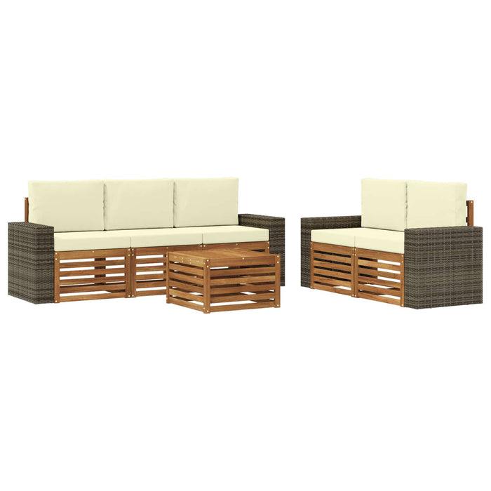 Seturi de canapele cu pernă 6 pcs Lemn Solid de Acacia WALTI