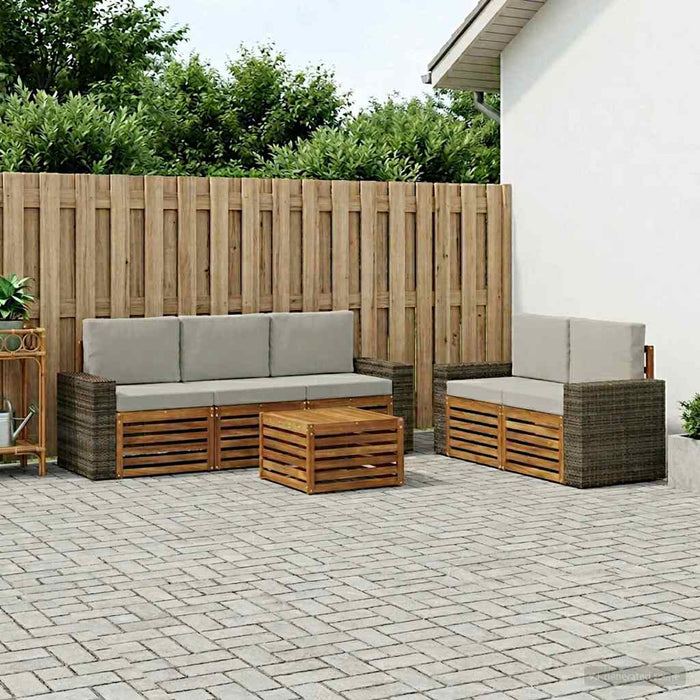 Seturi de canapele cu pernă 6 pcs Lemn Solid de Acacia WALTI