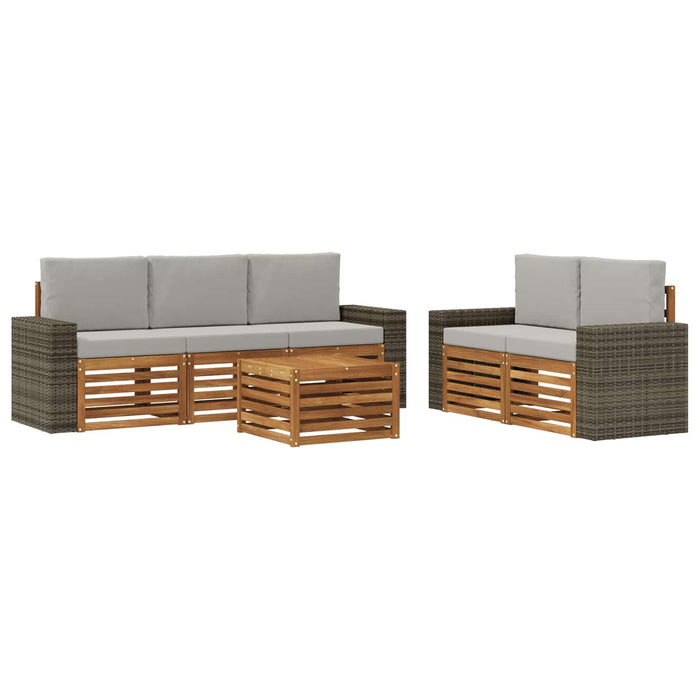 Seturi de canapele cu pernă 6 pcs Lemn Solid de Acacia WALTI