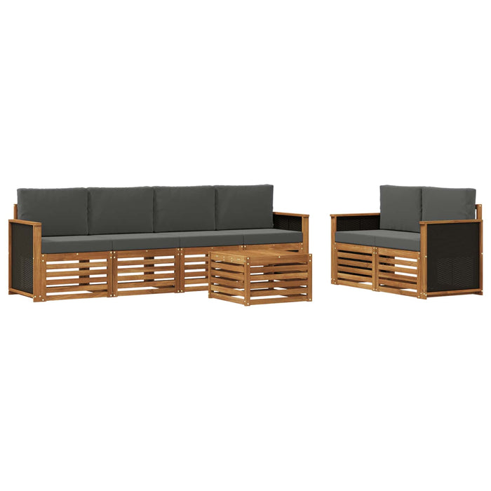 Set de canapele de exterior cu pernă 7 pcs Natural și Antracit WALTI