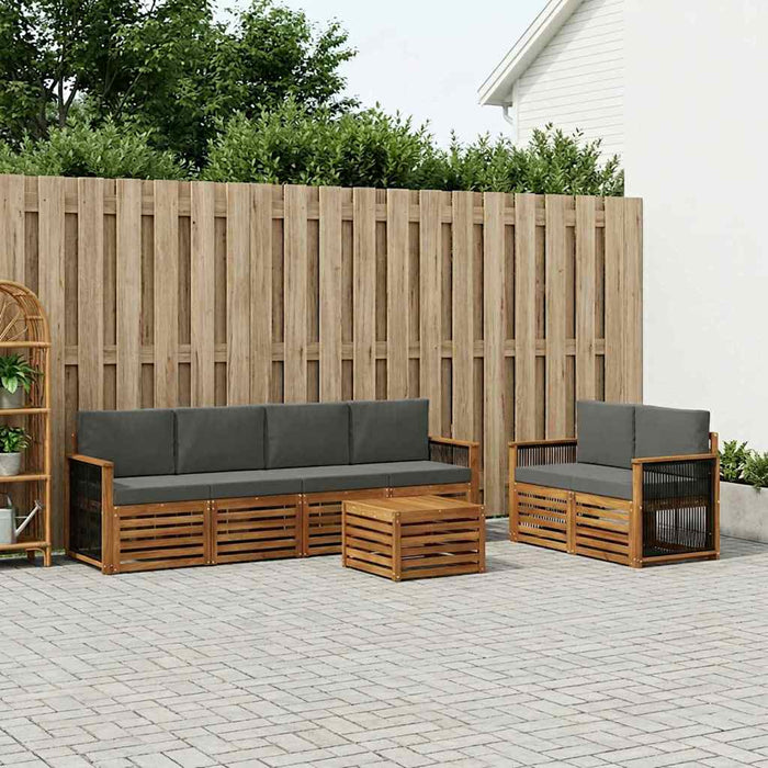 Set de canapele de exterior cu pernă 7 pcs Natural și Antracit WALTI
