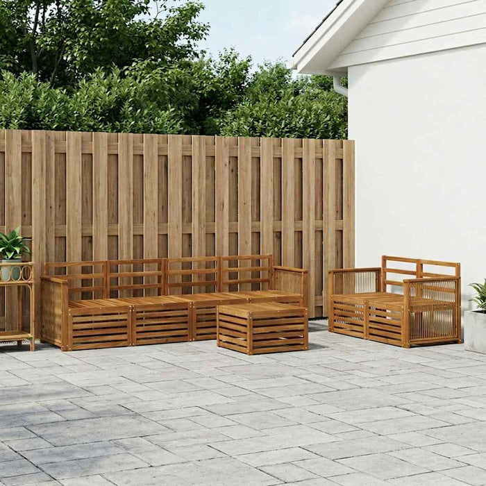 Set de canapele de exterior 7 pcs natural Lemn Solid de Acacia WALTI