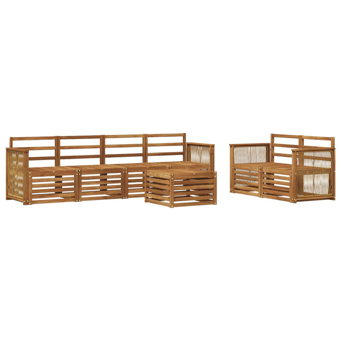 Set de canapele de exterior 7 pcs natural Lemn Solid de Acacia WALTI