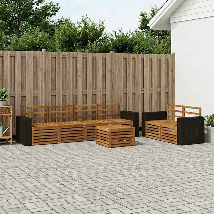 Set de canapele de exterior 7 pcs natural Lemn Solid de Acacia WALTI