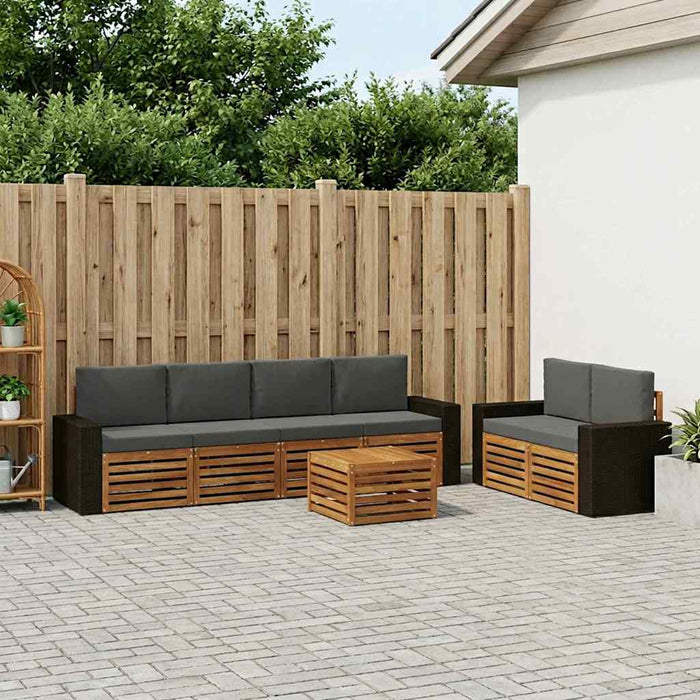 Set de canapele de exterior cu pernă 7 pcs Natural și Antracit WALTI