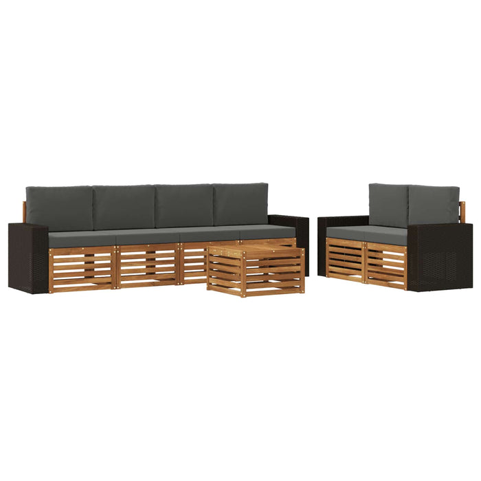 Set de canapele de exterior cu pernă 7 pcs Natural și Antracit WALTI
