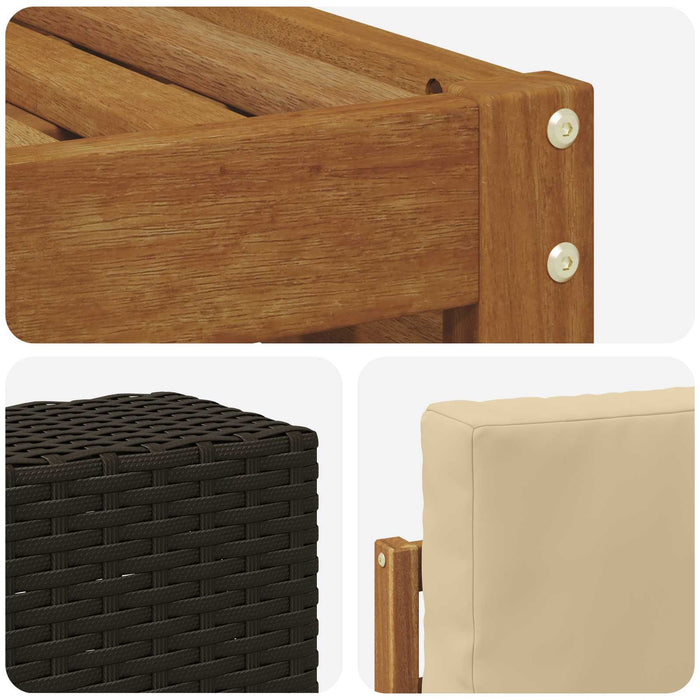Set de canapele de exterior cu pernă 7 pcs Natural și Bej WALTI