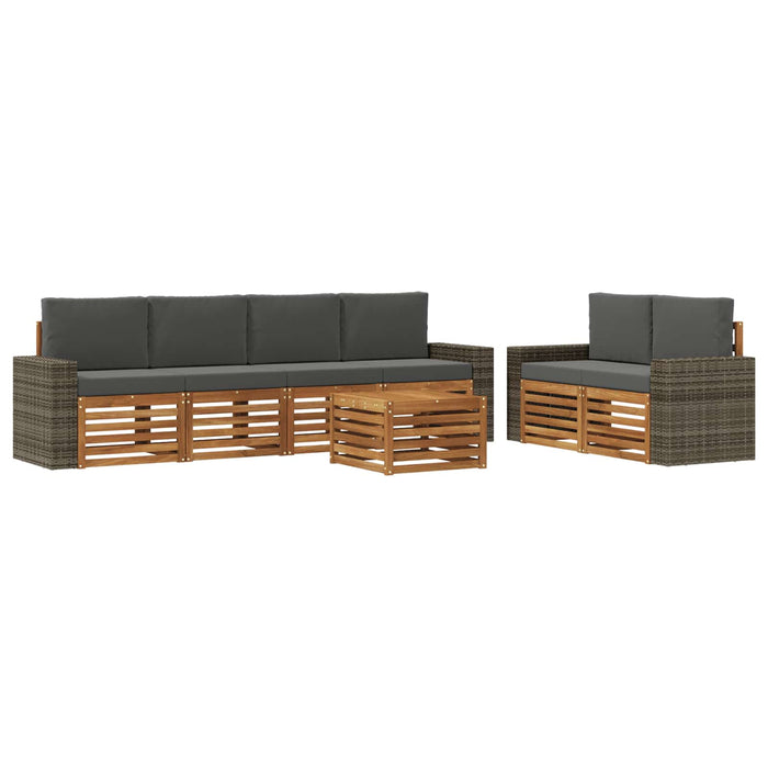 Set de canapele de exterior cu pernă 7 pcs Natural și Antracit WALTI