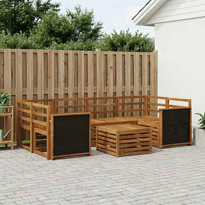 Set de canapele de exterior 7 pcs natural Lemn Solid de Acacia WALTI