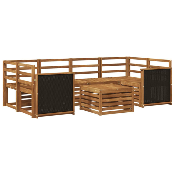 Set de canapele de exterior 7 pcs natural Lemn Solid de Acacia WALTI