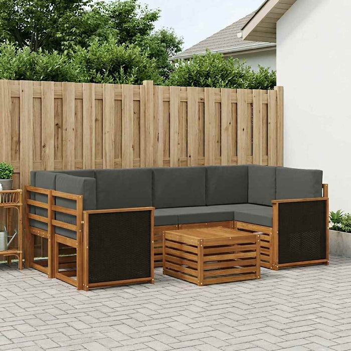 Set de canapele de exterior cu pernă 7 pcs Natural și Antracit WALTI
