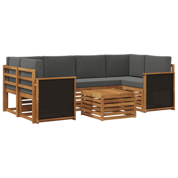 Set de canapele de exterior cu pernă 7 pcs Natural și Antracit WALTI