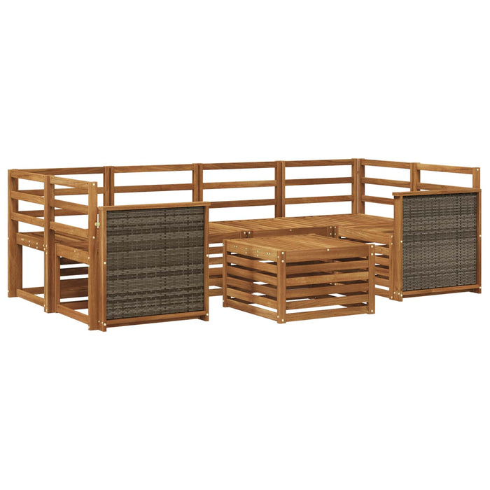 Set de canapele de exterior 7 pcs natural Lemn Solid de Acacia WALTI