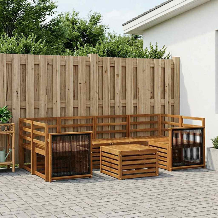 Set de canapele de exterior 7 pcs natural Lemn Solid de Acacia WALTI