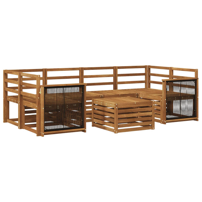 Set de canapele de exterior 7 pcs natural Lemn Solid de Acacia WALTI